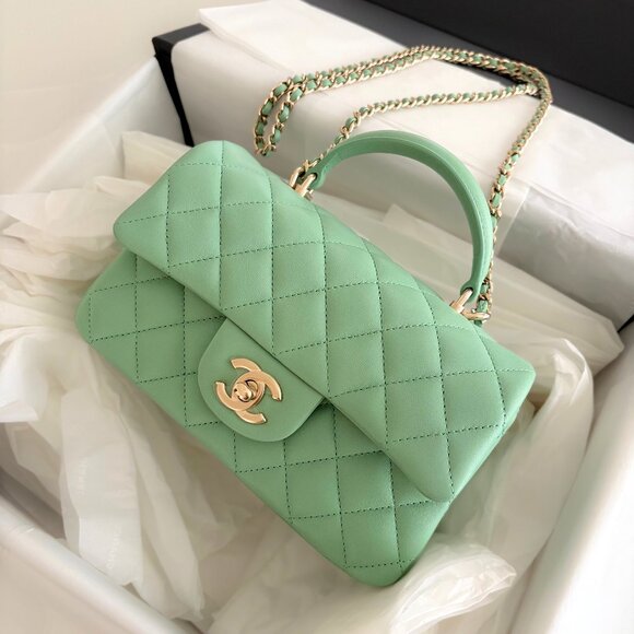 NEW Chanel top handle mini rectangular flap - 23P - Picture 1 of 10